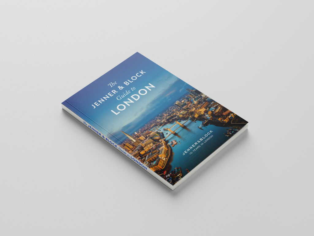 "The Jenner & Block Guide to London" book on a table